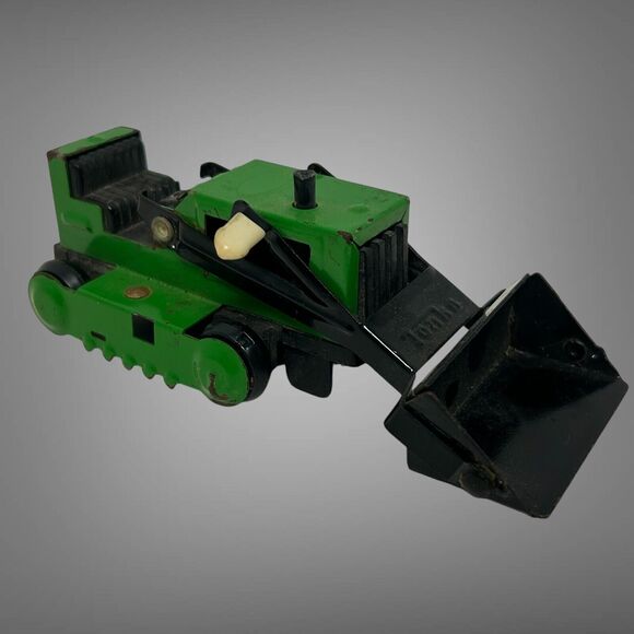 Vintage Early 1970’s Tonka Miniature Front Loader Bulldozer Green Pressed Steel - Picture 2 of 16